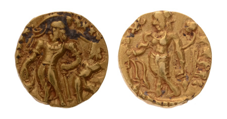 Gupta Empire, Chandragupta II, c. 380-413, AV dinar, 7.83 g. Chhatra.