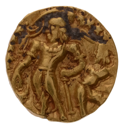 Gupta Empire, Chandragupta II, c. 380-413, AV dinar, 7.83 g. Chhatra.