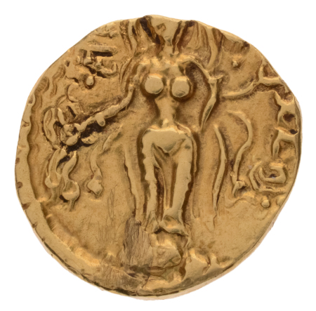 Gupta Empire, Chandragupta II, c. 380-413, AV dinar, 7.75 g. Chhatra.