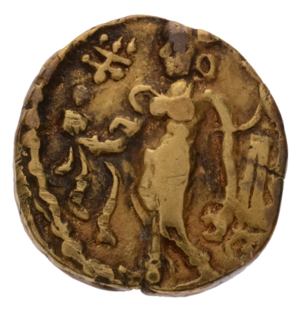 Gupta Empire, Chandragupta II, c. 380-413, AV dinar, 7.74 g. Chhatra.