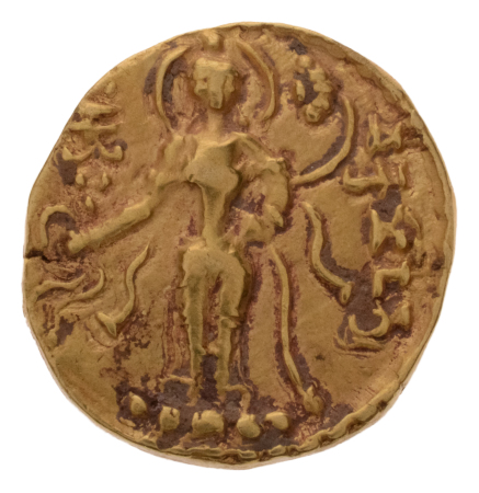 Gupta Empire, Chandragupta II, c. 380-413, AV dinar, 7.73 g. Chhatra.