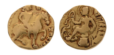 Gupta Empire, Kumaragupta I, c. 415-455, AV dinar, 7.93 g. Horseman.