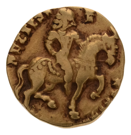 Gupta Empire, Kumaragupta I, c. 415-455, AV dinar, 8.12 g. Horseman.