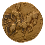 Gupta Empire, Chandragupta II, c. 380-413, AV dinar, 7.68 g. Horseman.