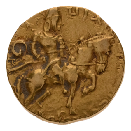 Gupta Empire, Chandragupta II, c. 380-413, AV dinar, 7.68 g. Horseman.