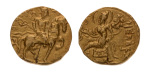 Gupta Empire, Chandragupta II, c. 380-413, AV dinar, 7.67 g. Horseman.