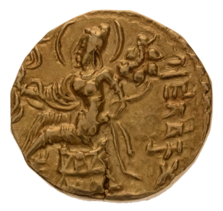 Gupta Empire, Chandragupta II, c. 380-413, AV dinar, 7.67 g. Horseman.