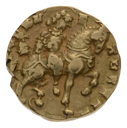 Gupta Empire, Kumaragupta I, c. 415-455, AV dinar, 8.07 g. Horseman.
