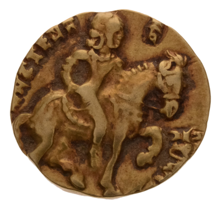 Gupta Empire, Kumaragupta I, c. 415-455, AV dinar, 8.18 g. Horseman.