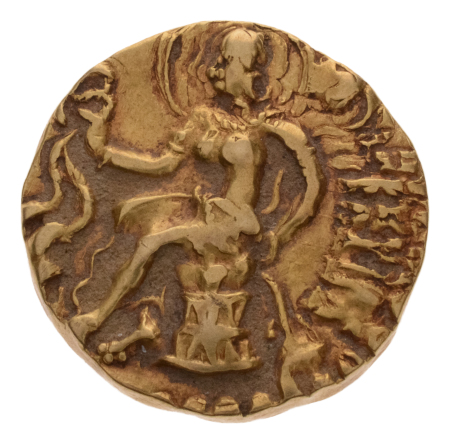 Gupta Empire, Kumaragupta I, c. 415-455, AV dinar, 8.18 g. Horseman.