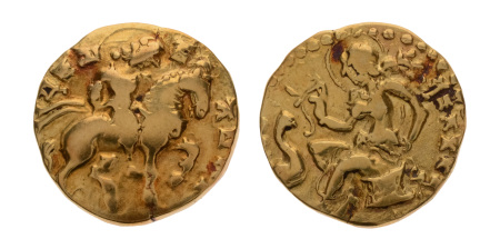 Gupta Empire, Kumaragupta I, c. 415-455, AV dinar, 7.97 g. Horseman.