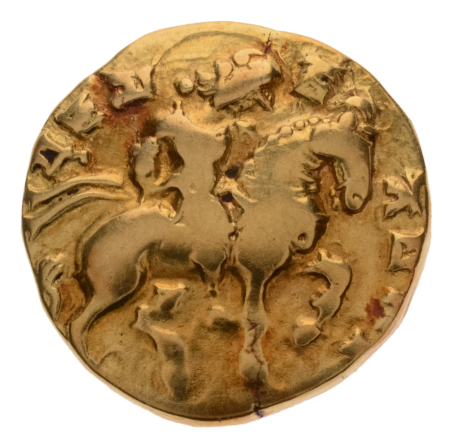 Gupta Empire, Kumaragupta I, c. 415-455, AV dinar, 7.97 g. Horseman.