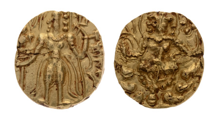 Gupta Empire, Huna kings, Srivikrama-Vikramadityah, c. early-6th century, AV dinar, 8.99 g. Archer.