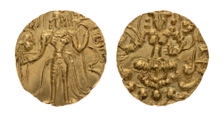 Gupta Empire, Huna kings, Srivikrama-Vikramadityah, c. early-6th century, AV dinar, 9.21 g. Archer.