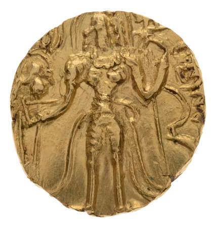 Gupta Empire, Huna kings, Srivikrama-Vikramadityah, c. early-6th century, AV dinar, 9.21 g. Archer.
