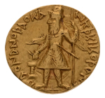 Kushanas, Kanishka I, c. 127-152, AV dinar, 8.00 g. Orlagno.