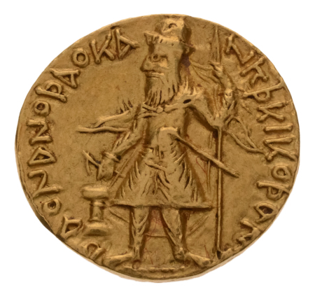 Kushanas, Kanishka I, c. 127-152, AV dinar, 8.00 g. Orlagno.