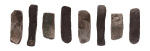 India, Gandhara Janapada, archaic silver punchmarked bent bar. 4 bars.