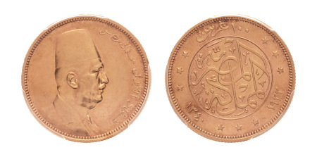 Egypt 1922-1936  Ahmad Fuad I, 100 piastres Au 8.5 g.