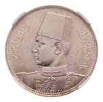 Egypt, AH 1358, 1939, Fuad I, 5 piastres, Ag 6.99 g.