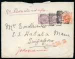 Stamp of Great Britain » 1854-1900 Postal History of the Perforated Line Engraved and Surface Printed Issues 1898-99, group of six incoming envelopes from the UK