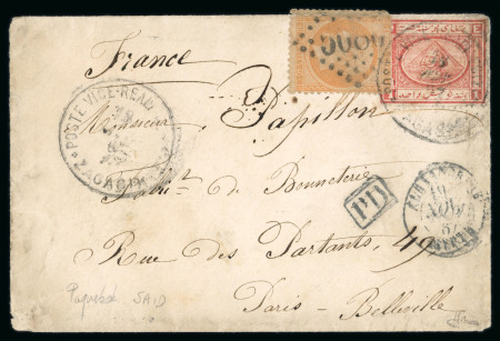 Stamp of France » Lettres Classiques 1867, lettre d'Avril 1867 avec affranchissement mixte
