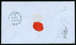 Stamp of Great Britain » 1847-54 Embossed 1854 (Mar) envelope sent registered from Gloucester to Macclesfield with Embossed 6d and 1d red imperf.