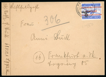 Stamp of Germany » Fieldpost WW II » Fieldpost WW II - Wehrmacht 1944, cover franked with Felpost stamp "Kreta" overprinted