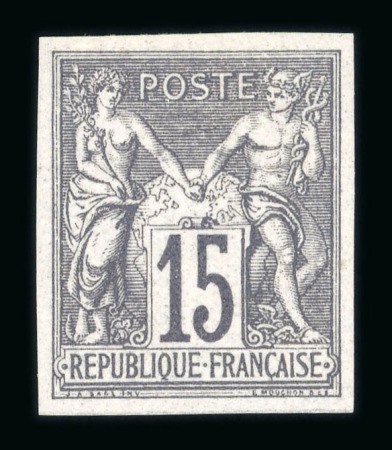 Stamp of Colonies françaises » Colonies Générales 1877-1880, type Sage non dentelé Y&T n° 33 neuf * signé