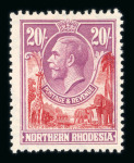 Stamp of Northern Rhodesia 1925, George V first issue complete set mint *, very