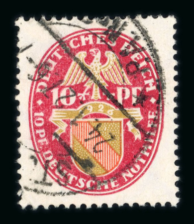 Stamp of Germany » German Empire 1926 Deutsche Nothilfe Bade 10+10 pfg with straight watermark, used