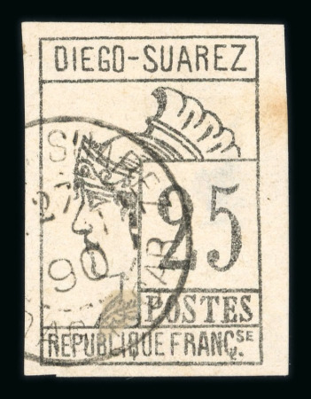 Stamp of Colonies françaises » Diégo-Suarez 1890, Y&T n° 6-9 oblitérés, belles marges et belles