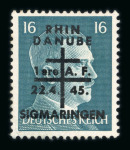 Stamp of France » Libération Sigmaringen : 1945, série Hitler surchargés neufs (*),