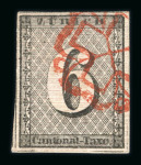 Stamp of Switzerland / Schweiz » Kantonalmarken » Zürich 1846, Zürich 6, Type V, 50. Marke des Bogens