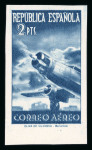 Stamp of Aerophilately » Airmails Spain 1939 2pts greyish blue ("azul grisaceo") unissued airmail , imperforate mint