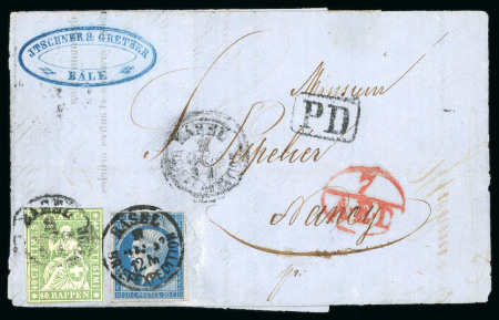 Stamp of Switzerland / Schweiz » Sitzende Helvetia Ungezähnt » 1857-62 Berner Druck, Dickes Papier Retiré