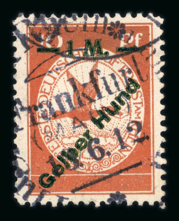 Stamp of Aerophilately » Airmails 1912 "Gelber Hund" double print, first in yellow than in blue, used