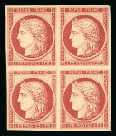 Stamp of France » Type Cérès de 1849-1850 1849, réimpression du n° 6 de 1862 (YT n° 6f), superbe blo