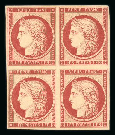 Stamp of France » Type Cérès de 1849-1850 1849, réimpression du n° 6 de 1862 (YT n° 6f), superbe blo