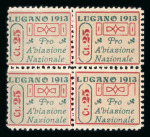 Stamp of Switzerland / Schweiz » Flugpost » Flugpostvorläufer 1913, Flugpostvorläufer Lugano im Viererblock
