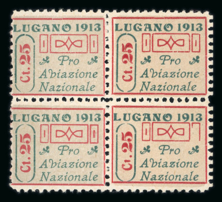 Stamp of Switzerland / Schweiz » Flugpost » Flugpostvorläufer 1913, Flugpostvorläufer Lugano im Viererblock