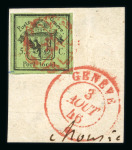 Stamp of Switzerland / Schweiz » Kantonalmarken » Genf 1846, rechte Hälfte der Doppelgenf, ohne oberes Schriftband