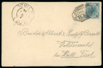 Stamp of Liechtenstein 1902-04 group of 4 handpainted postcards from Schaan to Tirol, all from the same correspondence