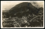 Stamp of Brazil » Airmails 1930 5000r green Zeppelin showing interesting variety missing the upper part of the overprint, on 1930 (May 25) postcard from Rio de Janeiro
