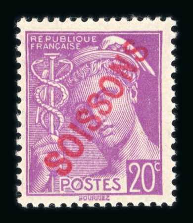 Stamp of France » Libération SOISSONS (Aisne) : n°1M 10c Mercure violet, surcharge