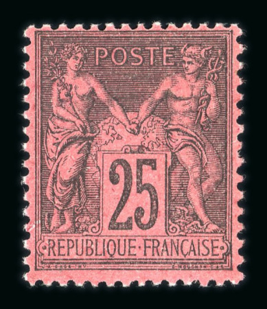 Stamp of France » Type Sage 1876-1900 1878, Sage 25c noir s/ rouge Y&T n° 91 neuf ** très