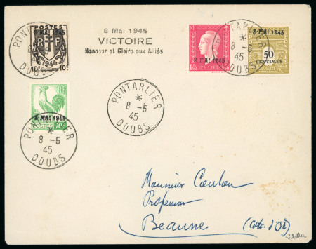 Stamp of France » Libération PONTARLIER : 1945, superbe lettre entière affranchie