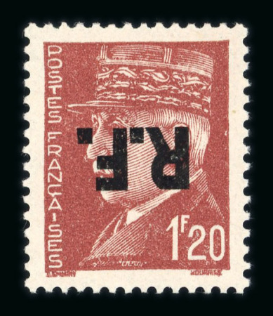 Stamp of France » Libération TULLE : 1944, type Pétain 1f rouge, 1f20 brun-rouge