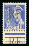 Stamp of France » Libération MONTREUIL-BELLAY : 1944, Mercure 10cts bleu République