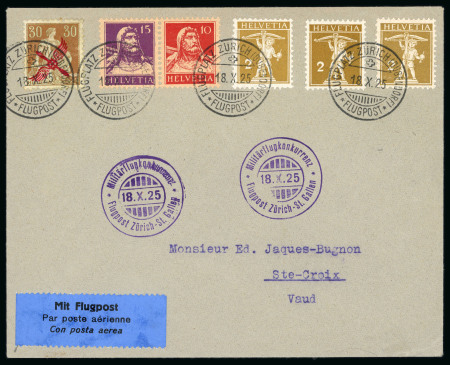 Stamp of Switzerland / Schweiz » Sammlungen 1919-2014, Flugpostsammlung in selbstgestaltetem Album